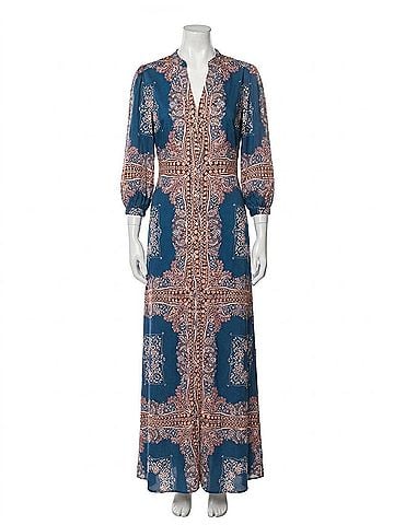 MISA Los Angeles Farrah Maxi Dress in Sapphire Tapis Satin (view 1)