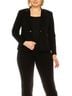 Peter Nygard Solid Black Collared Single Button Trim Blazer in Black Size 6 - photo 2