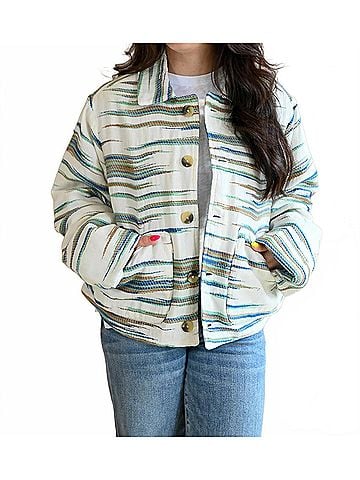 En Creme Women's Adobe Lane Quilted Jacket in White (view 2)