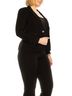 Peter Nygard Solid Black Collared Single Button Trim Blazer in Black Size 6 - photo 4