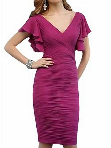VM Poly Chiffon Short in Fuchsia (view 2)