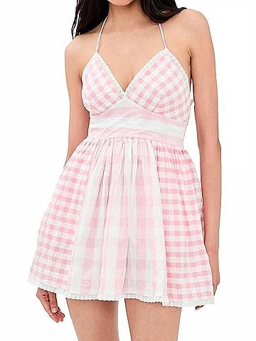 LoveShackFancy Arletta Mini Dress in Watermelon Waves (view 2)