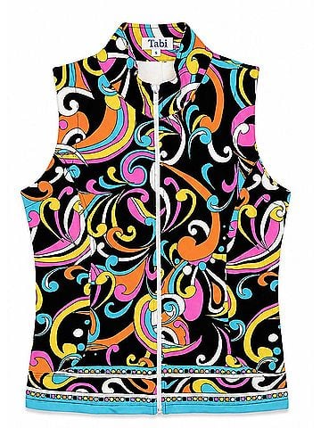 Tabi Women's Paulina Vest in Black/ Multi (view 2)