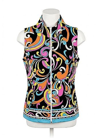 Tabi Women's Paulina Vest in Black/ Multi (view 1)