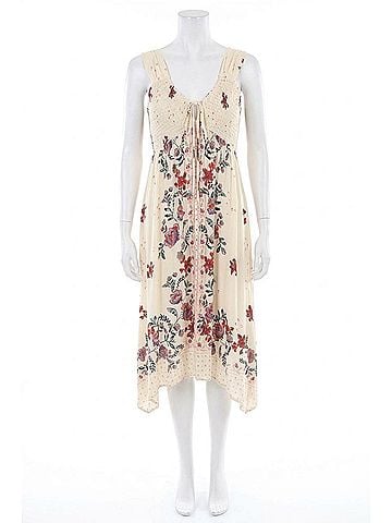 Angie Sleeveless Printed Dress in Ivory (view 1)