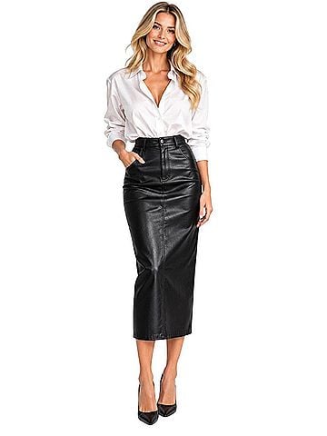 Alice + Olivia Leather Skirt (view 1)