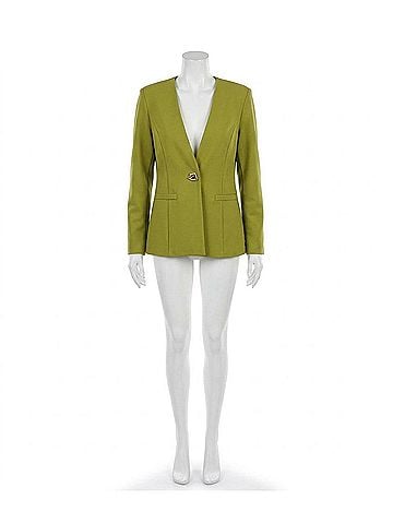 Joseph Ribkoff Collarless Long Sleeve Blazer in Fern (view 1)