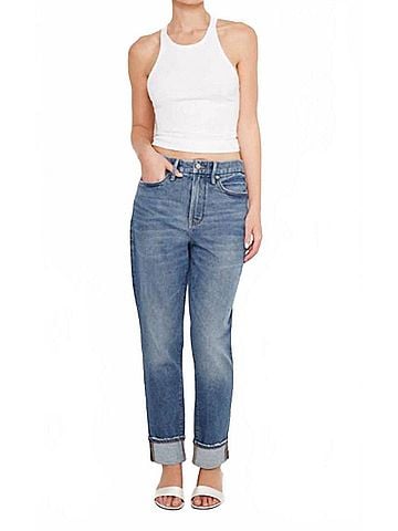 Good American The Weekender Jeans in Blue (view 2)