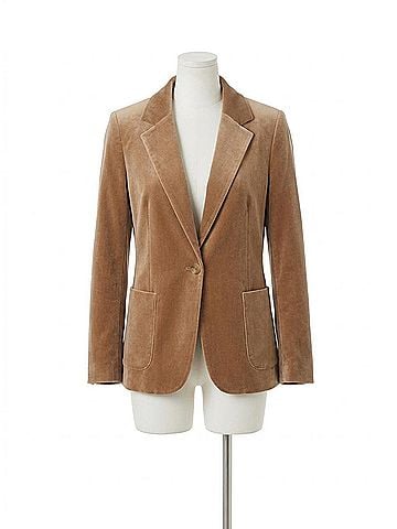 Majestic Filatures Velour One Button Blazer in Bison (view 1)