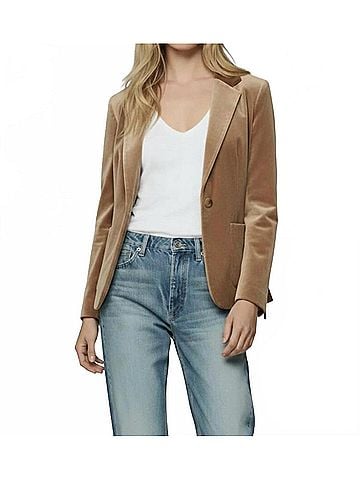 Majestic Filatures Velour One Button Blazer in Bison (view 2)