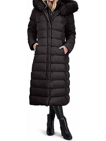 T Tahari Nelly Maxi Puffer Coat in Black (view 2)