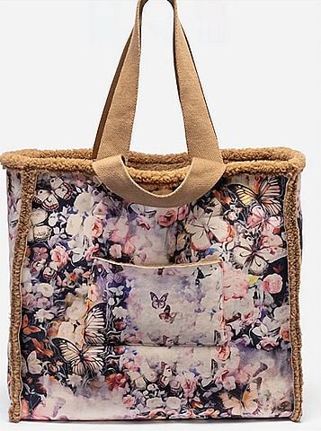 Johnny Was Zaria Faux Suede Tote Bag in Butterfly Pattern (view 1)