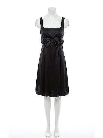 ABS Collection Satin Cocktail Dress With Bow in Black (view 1)