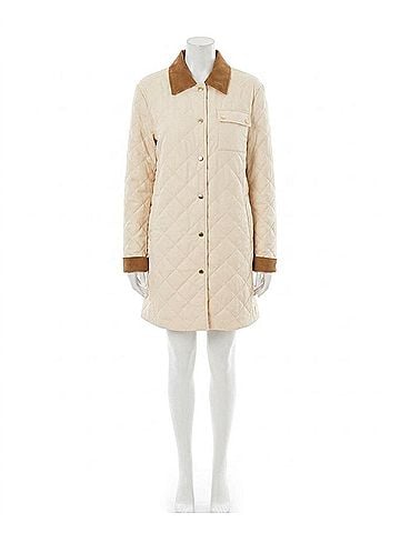 Dolce Cabo Long Sleeve Quilted Jacket in Cream (view 1)