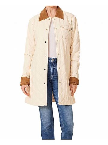 Dolce Cabo Long Sleeve Quilted Jacket in Cream (view 2)