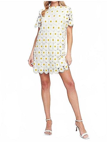 Flying Tomato Lilah Mini Shift Dress in White (view 2)