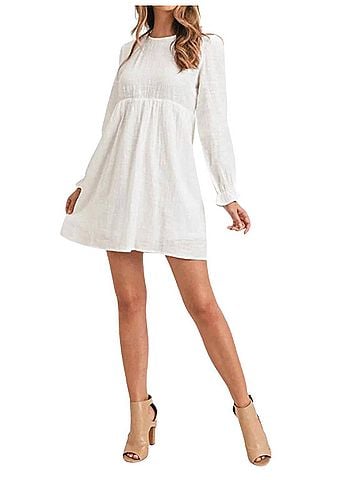 Painted Threads Brooke Fit &amp; Flare Dress in White (view 2)