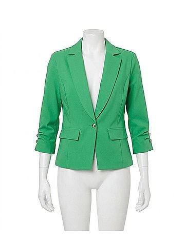 Joseph Ribkoff 3/4 Sleeves Fitted Blazer Jacket in Palm Green (view 1)