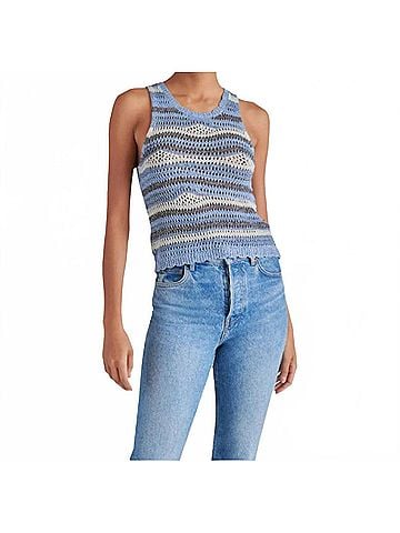 Steve Madden Hannah Sweater in Indigo Blue (view 2)