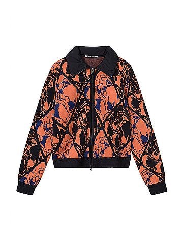 Wood Wood Becky Jacquard Track Top in Orange (view 1)