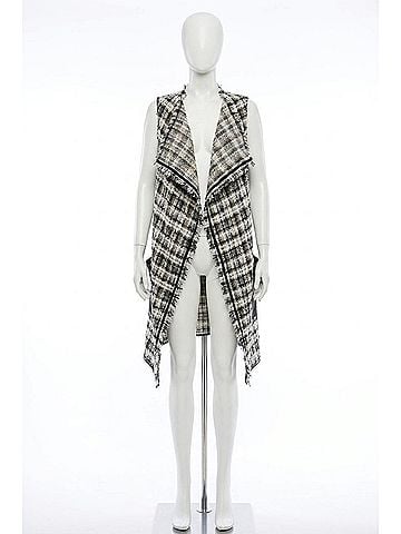 Shan Elsa Tweed Vest in Black/White (view 1)