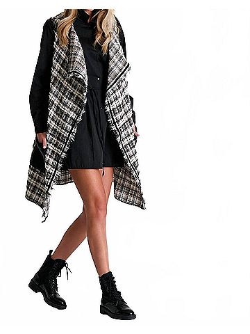 Shan Elsa Tweed Vest in Black/White (view 2)