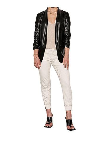 Tart Collections Kia Vegan Leather Blazer in Black (view 2)