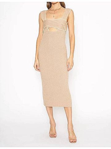 4SI3NNA Athena Dress in Tan (view 2)