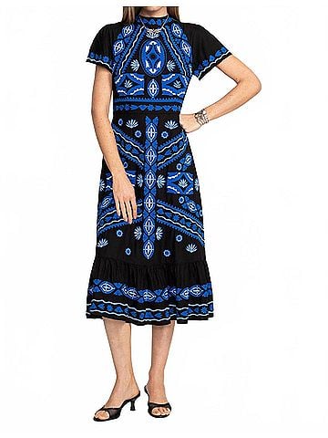 Johnny Was Stephy Midi Dress in Black (view 2)