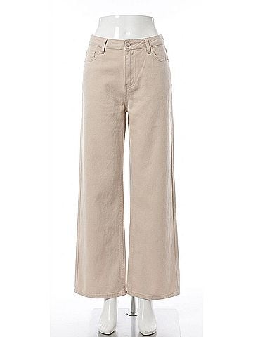 Good American Good Ease Relaxed Jeans in Sand (view 1)