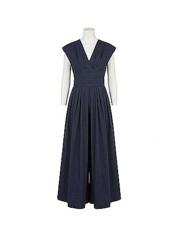 Rosie Assoulin In Full Bloom Dress in Navy - Cotton Taffeta (view 1)