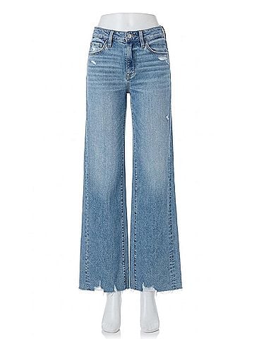 Flying Monkey Women's High Rise Full Length Slant Side Seam Vintage Flare Jeans in Blue (view 1)