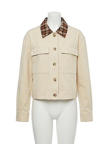 Rhythm. Dylan Cropped Shacket in Cream (view 1)