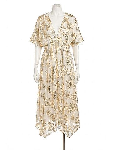 En Creme Sands Foil Maxi Dress in Gold (view 1)