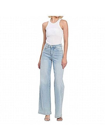 Vervet High Rise Wide Leg Jeans in Light-Wash Blue (view 2)