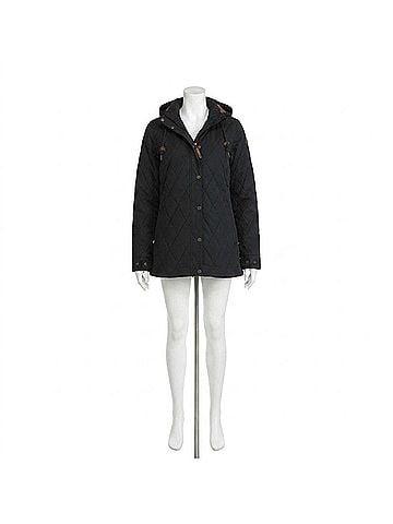 Cinch Women's Quilted Snap Barn Coat in Black (view 1)