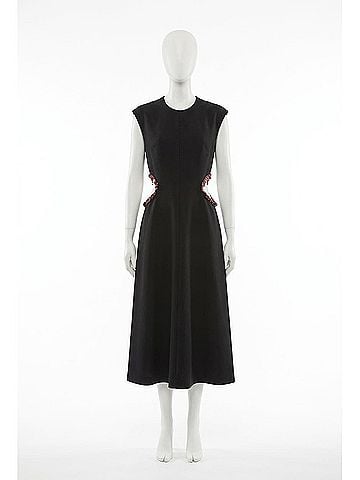 Nomia Jeweled Cutout Midi Dress in Black/Garnet (view 1)