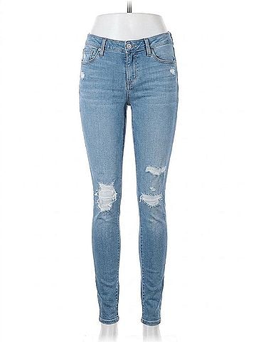 Articles of Society Women Mindi Busted Knee Skinny Jeans in Blue (view 1)