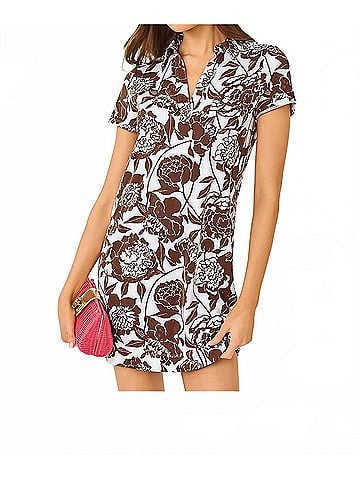 Lilly Pulitzer Upf 50+ Dune Short Sleeve Dress in Resort White Marni (view 2)