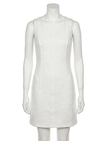 Ya Los Angeles Sleeveless Dress With Textured Pattern in White (view 1)