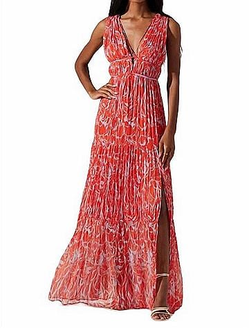 Astr Pescadero Dress in Red And Grey (view 2)
