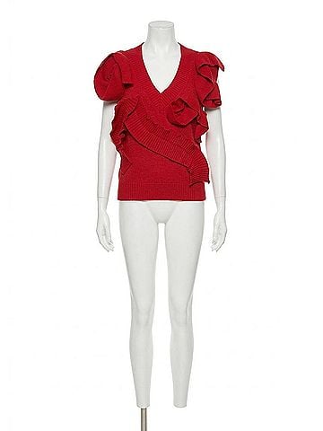Ottod'Ame Wool Blend Vest in Cherry (view 1)