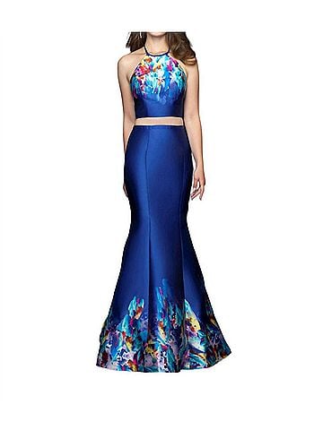 MADISON JAMES 2pc Mikado Gown in Royal (view 2)