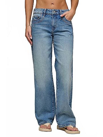 Hidden Jeans High Rise Classic Dad Jeans in Medium Light Wash (view 2)