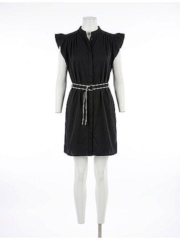 Bishop + Young Mallorca Flutter Sleeve Mini Dress in Black (view 1)