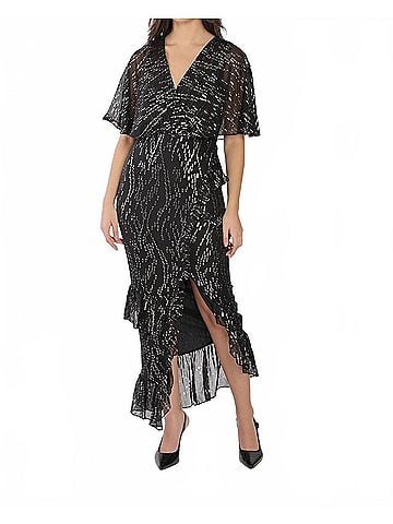 Saloni Rose Dress in Jet Gleam (view 2)