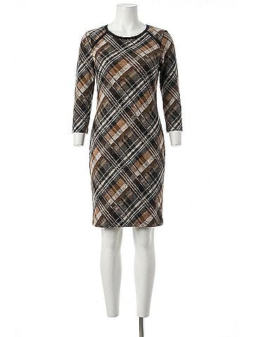 Connected Apparel Long Sleeve Sheath Dress in Brown (view 1)