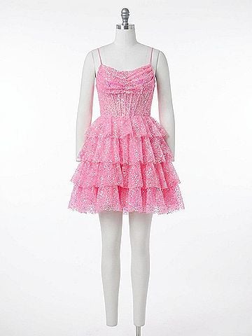 Colors Dress Sleeveless Cocktail Mini Dress in Pink (view 1)