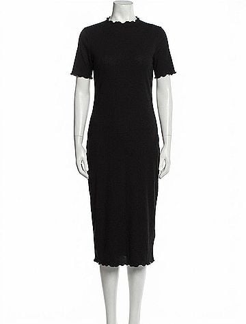 Joseph Ribkoff Mock Neck Midi Bodycon Dress in Black (view 1)