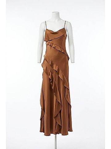 AMUR Women's Dellen Ruffle Gown in Nutmeg (view 1)